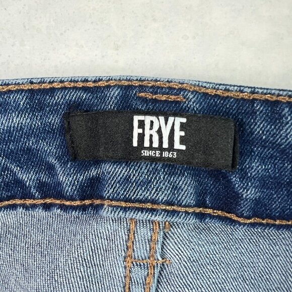 Frye Jeans Womens 34x28* High Rise Cropped Ankle Blue Faded Stretch Denim Tag 14 - Picture 7 of 16